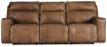 Load image into Gallery viewer, Game Plan Caramel Power Reclining Sofa
