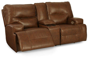 Francesca Auburn Power Reclining Loveseat with Console