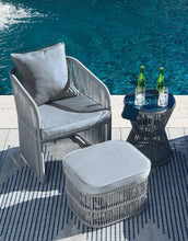 Load image into Gallery viewer, Coast Island Gray Outdoor Chair with Ottoman and Side Table
