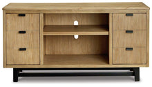 Load image into Gallery viewer, Freslowe Light Brown/Black Large TV Stand
