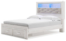 Load image into Gallery viewer, Altyra White Queen Upholstered Bookcase Bed with Storage
