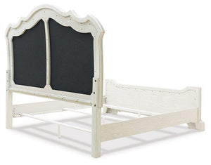 Arlendyne Antique White King Upholstered Bed