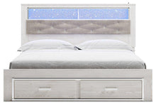 Load image into Gallery viewer, Altyra White King Upholstered Bookcase Bed with Storage
