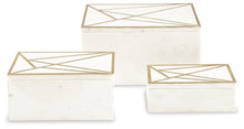 Load image into Gallery viewer, Ackley White/Brass Finish Box (Set of 3)
