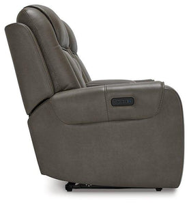 Card Player Smoke Power Reclining Loveseat