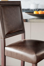 Load image into Gallery viewer, Benmara Brown/Dark Brown Bar Height Bar Stool
