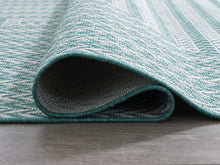 Load image into Gallery viewer, Atlow Aqua/Ivory 5&#39;3&quot; x 7&#39; Rug
