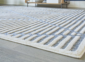 Finnlett Cream/Blue 7'10" x 9'10" Rug