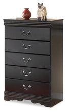 Load image into Gallery viewer, Huey Vineyard Black Queen Sleigh Bed with Dresser, Mirror and Chest of Drawers
