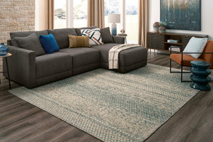 Devton Beige/Teal 7'8" x 10' Rug