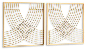 Dalkins Gold Finish Wall Decor (Set of 2)