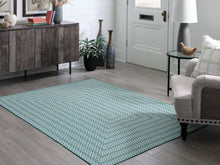 Load image into Gallery viewer, Atlow Aqua/Ivory 5&#39;3&quot; x 7&#39; Rug

