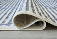 Load image into Gallery viewer, Finnlett Cream/Blue 5&#39;3&quot; x 7&#39; Rug
