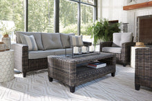 Load image into Gallery viewer, Cloverbrooke Gray 4-Piece Outdoor Conversation Set
