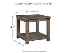 Load image into Gallery viewer, Hollum Rustic Brown End Table
