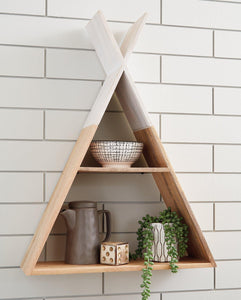 Cadel White/Natural Wall Shelf