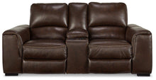 Load image into Gallery viewer, Alessandro Walnut Power Reclining Loveseat with Console
