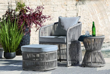 Load image into Gallery viewer, Coast Island Gray Outdoor Chair with Ottoman and Side Table
