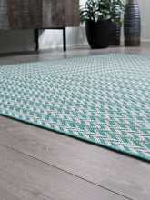 Load image into Gallery viewer, Atlow Aqua/Ivory 5&#39;3&quot; x 7&#39; Rug
