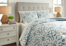 Load image into Gallery viewer, Adason Blue/White King Comforter Set
