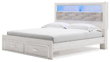 Load image into Gallery viewer, Altyra White King Upholstered Bookcase Bed with Storage
