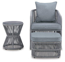 Load image into Gallery viewer, Coast Island Gray Outdoor Chair with Ottoman and Side Table
