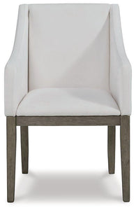 Anibecca Gray/Off White Dining Arm Chair