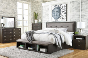 Hyndell - Upholstered Panel Bed With Storage