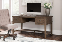 Load image into Gallery viewer, Janismore Weathered Gray Home Office Storage Leg Desk
