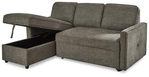 Kerle Charcoal 2-Piece Sectional with Pop Up Bed