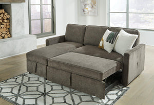 Kerle Charcoal 2-Piece Sectional with Pop Up Bed