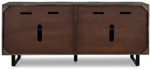 Kevmart Grayish Brown/Black Accent Cabinet