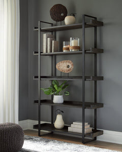 Kevmart Grayish Brown/Black Bookcase