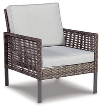 Load image into Gallery viewer, Lainey Two-tone Gray Outdoor Love/Chairs/Table Set (Set of 4)
