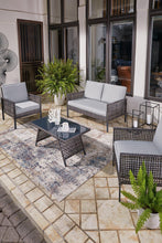 Load image into Gallery viewer, Lainey Two-tone Gray Outdoor Love/Chairs/Table Set (Set of 4)
