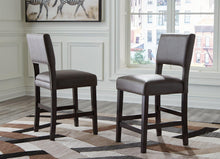 Load image into Gallery viewer, Leektree Gray/Brown Counter Height Bar Stool (Set of 2)
