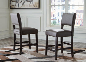 Leektree Gray/Brown Counter Height Bar Stool (Set of 2)