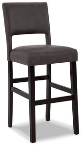 Leektree Gray/Brown Bar Height Bar Stool (Set of 2)