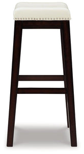 Lemante Ivory/Brown Bar Height Bar Stool