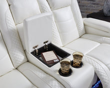 Load image into Gallery viewer, Party Time White Power Reclining Sofa and Loveseat
