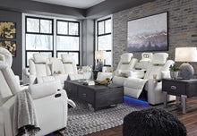 Load image into Gallery viewer, Party Time White Power Reclining Sofa and Loveseat with Power Recliner
