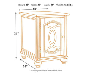 Realyn - Chair Side End Table - Insert Mirror