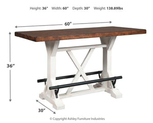 Valebeck - Rect Dining Room Counter Table