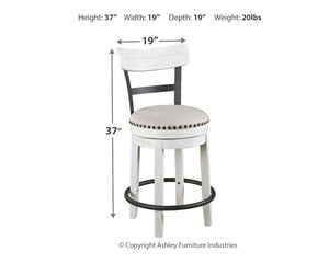 Valebeck - Uph Swivel Barstool (1/cn)