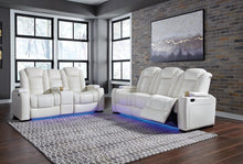 Load image into Gallery viewer, Party Time White Power Reclining Sofa and Loveseat
