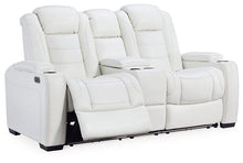 Load image into Gallery viewer, Party Time White Power Reclining Sofa and Loveseat
