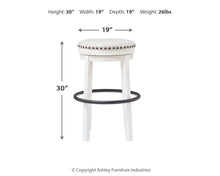 Load image into Gallery viewer, Valebeck - Tall Uph Swivel Stool (1/cn)
