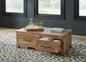 Randale Distressed Brown Coffee Table