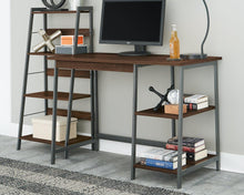 Load image into Gallery viewer, Soho Warm Brown/Gunmetal Home Office Desk with Shelf
