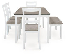 Load image into Gallery viewer, Stonehollow White/Gray Dining Table and Chairs with Bench (Set of 6)
